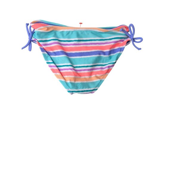Girls Cat & Jack Striped Bikini Set With Side Tie Bottoms & One-Shoulder Top Mul - Picture 3 of 10